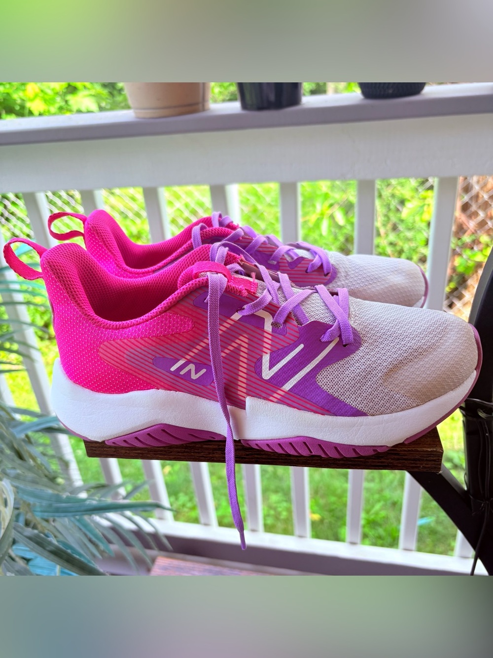 Women’s New Balance Pink & Purple Athletic Shoes 8…6Y